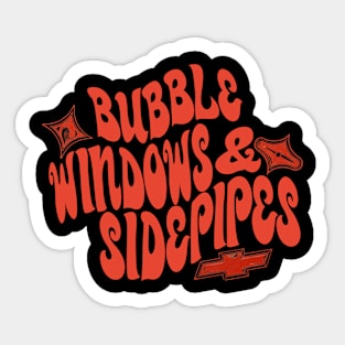 Bubble Windows & Side Pipes! (Vintage Red) Sticker